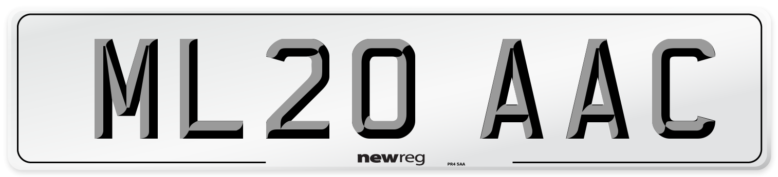 ML20 AAC Number Plate from New Reg